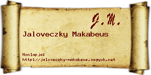 Jaloveczky Makabeus névjegykártya