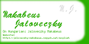 makabeus jaloveczky business card